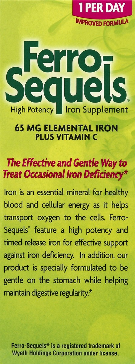 slide 3 of 5, Ferro-Sequels Iron Supplements High Potency Caplets, 100 ct