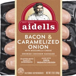 Aidells Bacon & Caramelized Onion With Mozzarella Cheese Smoked Chicken Sausage 12 Oz - 12 OZ