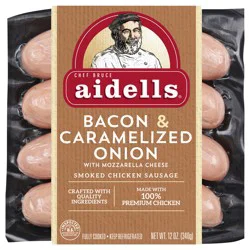Aidells Bacon & Caramelized Onion With Mozzarella Cheese Smoked Chicken Sausage 12 Oz - 12 OZ