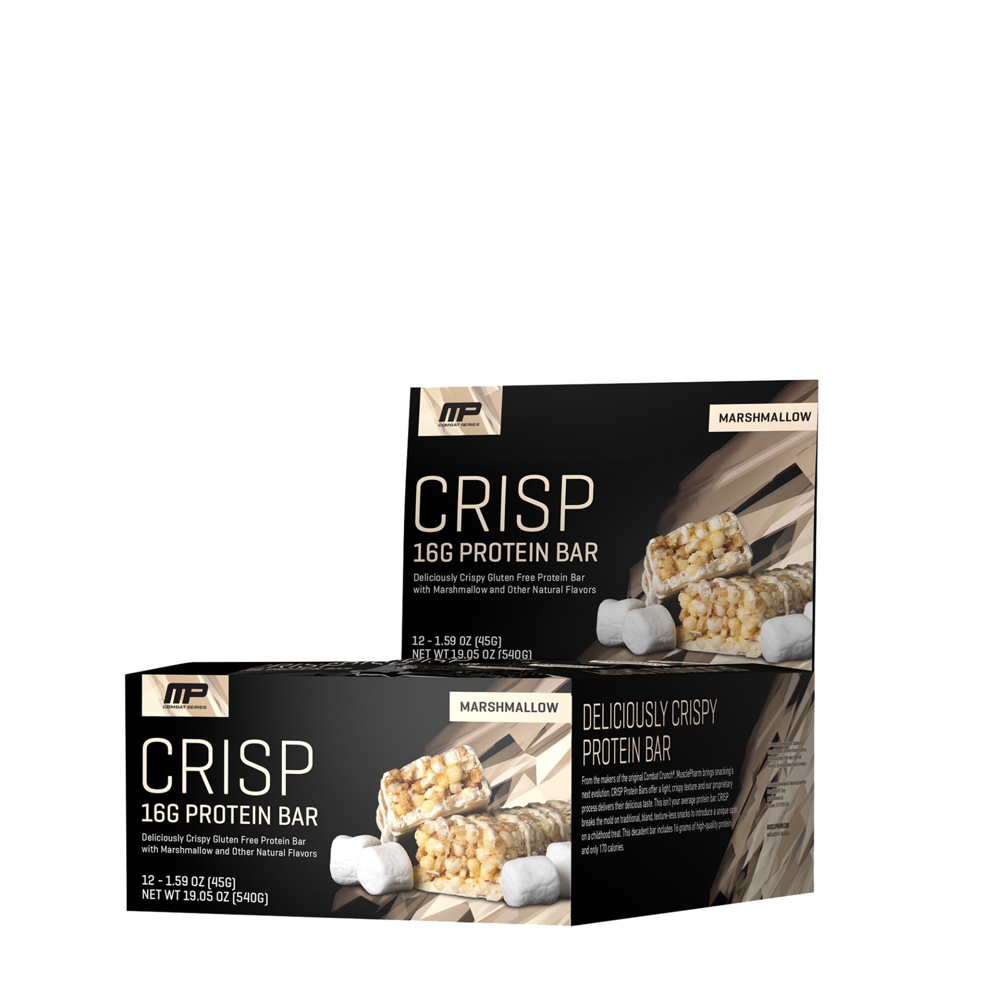 slide 1 of 1, MusclePharm Crisp Protein Bar - Marshmellow, 12 ct