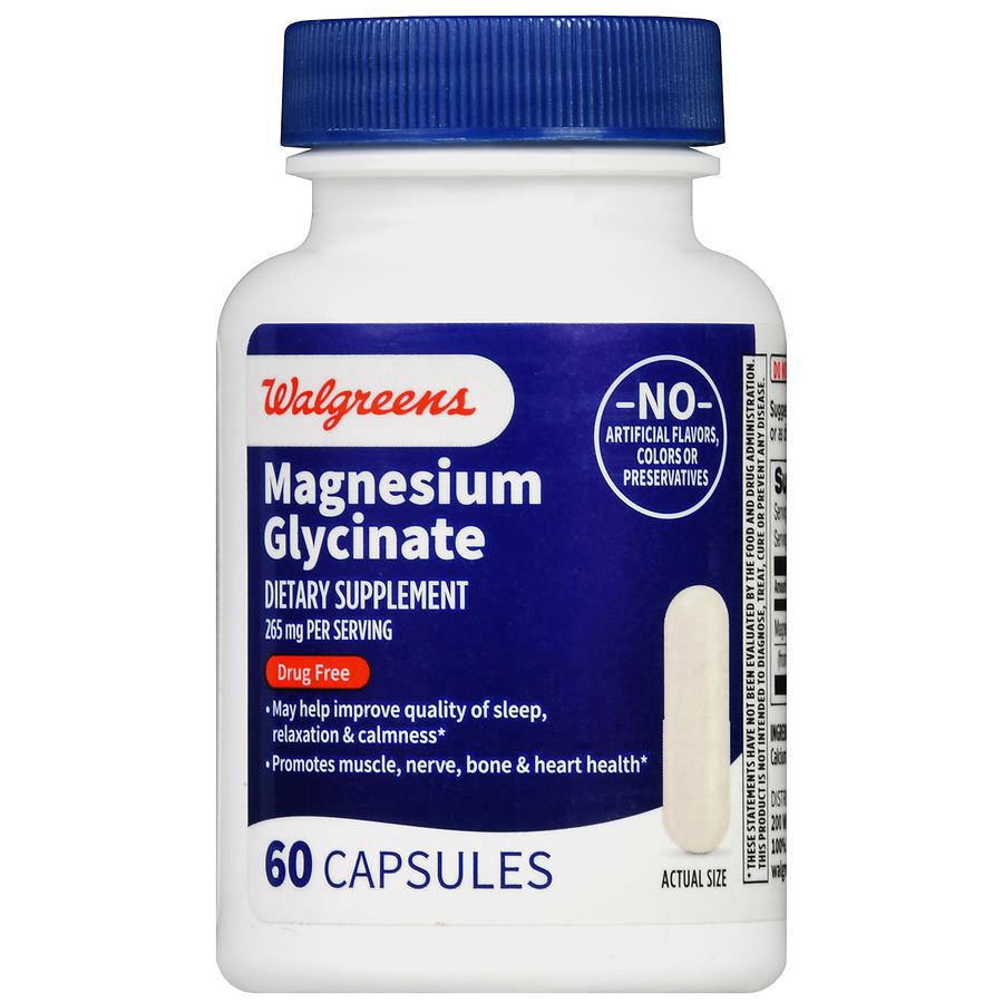 slide 3 of 5, Walgreens Magnesium Glycinate 265 mg Capsules, 60 ct