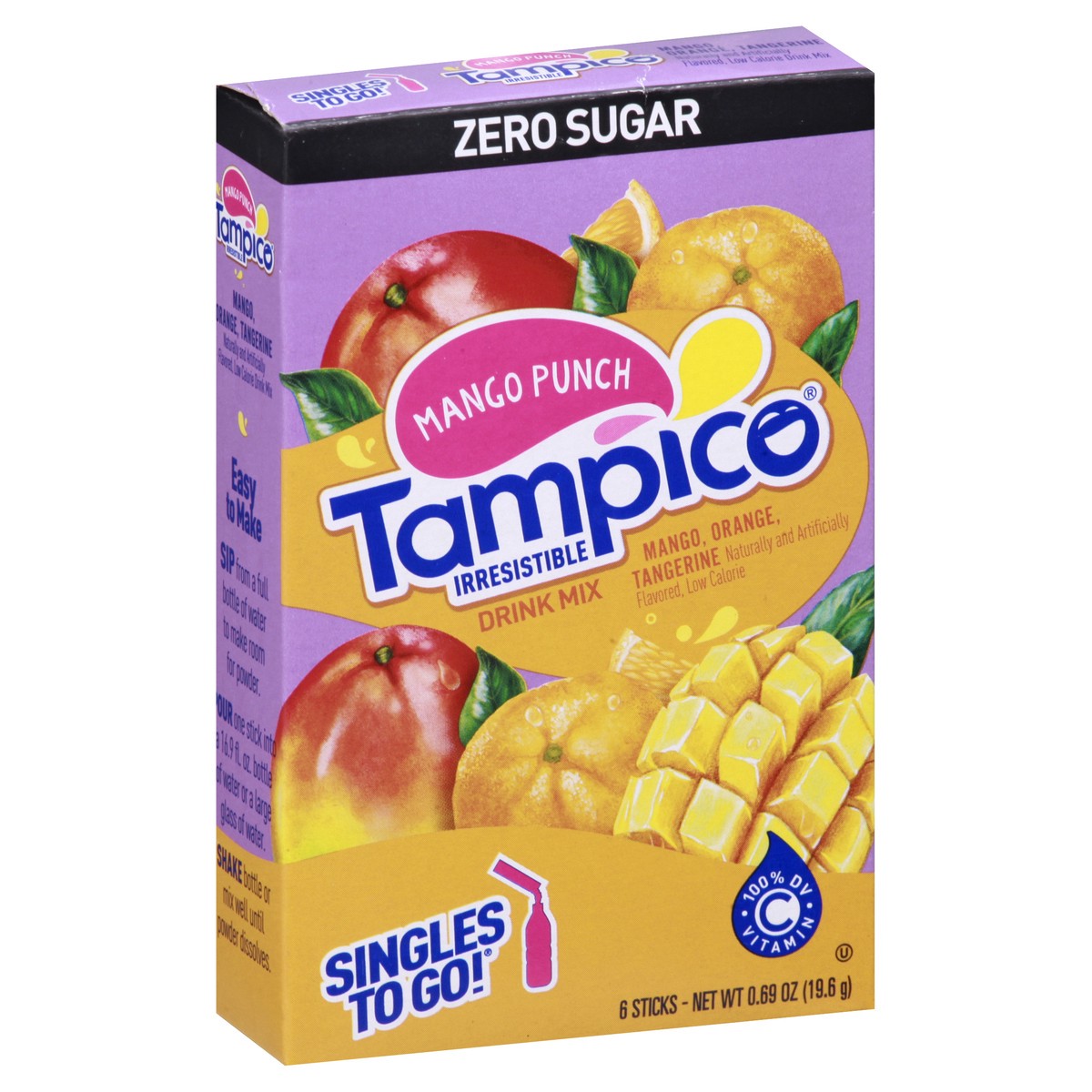 slide 2 of 10, Tampico Drink Mix, Zero Sugar, Mango Punch - 6 ct, 6 ct
