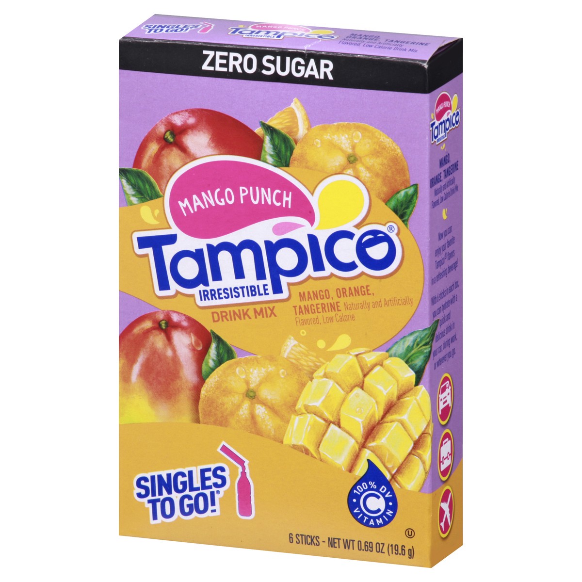 slide 3 of 10, Tampico Drink Mix, Zero Sugar, Mango Punch, 6 ct