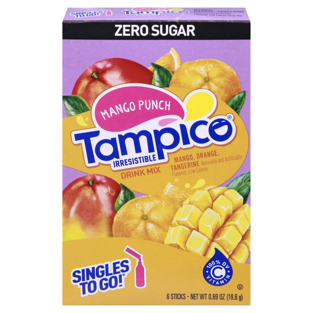 slide 1 of 10, Tampico Drink Mix, Zero Sugar, Mango Punch, 6 ct