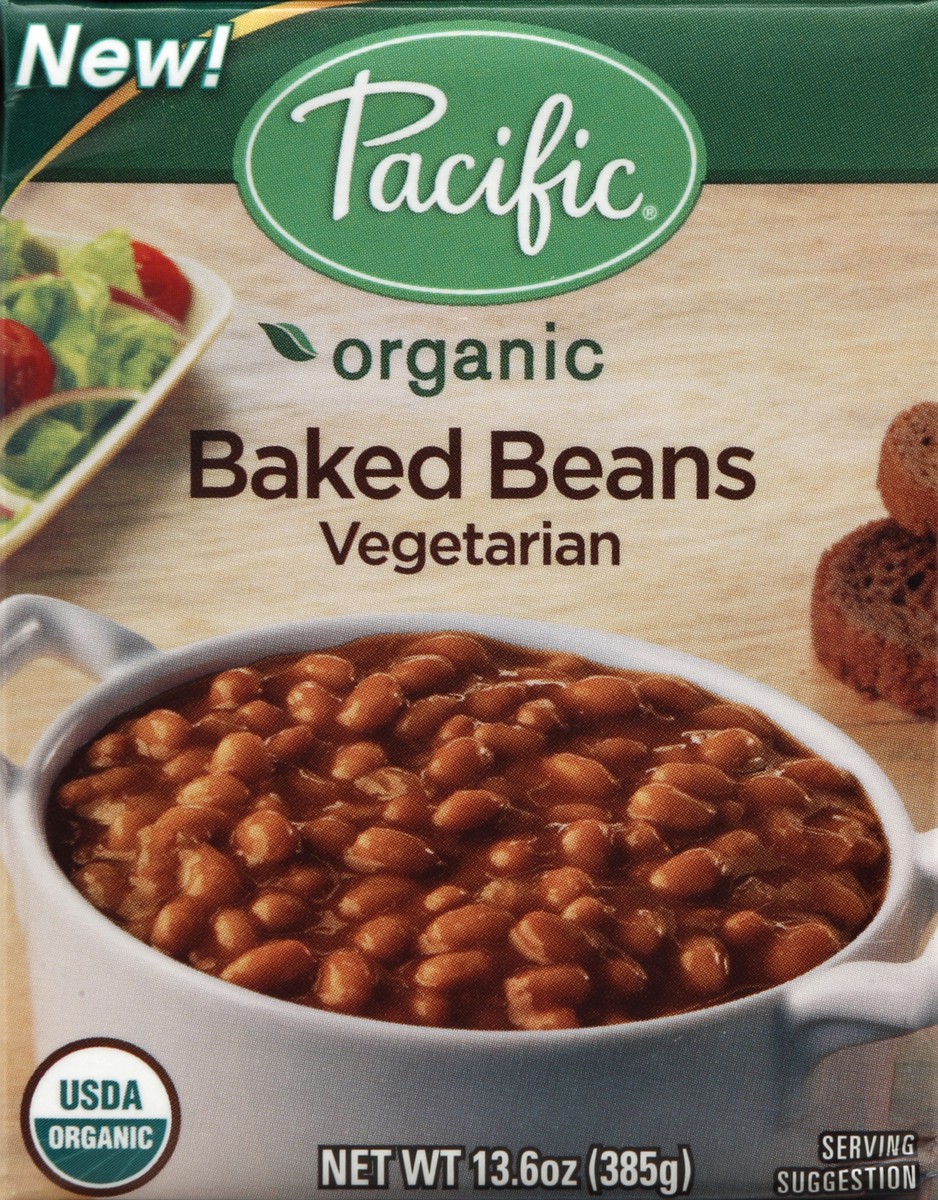 slide 4 of 4, Pacific Organic Vegetarian Baked Beans, 13.6 oz