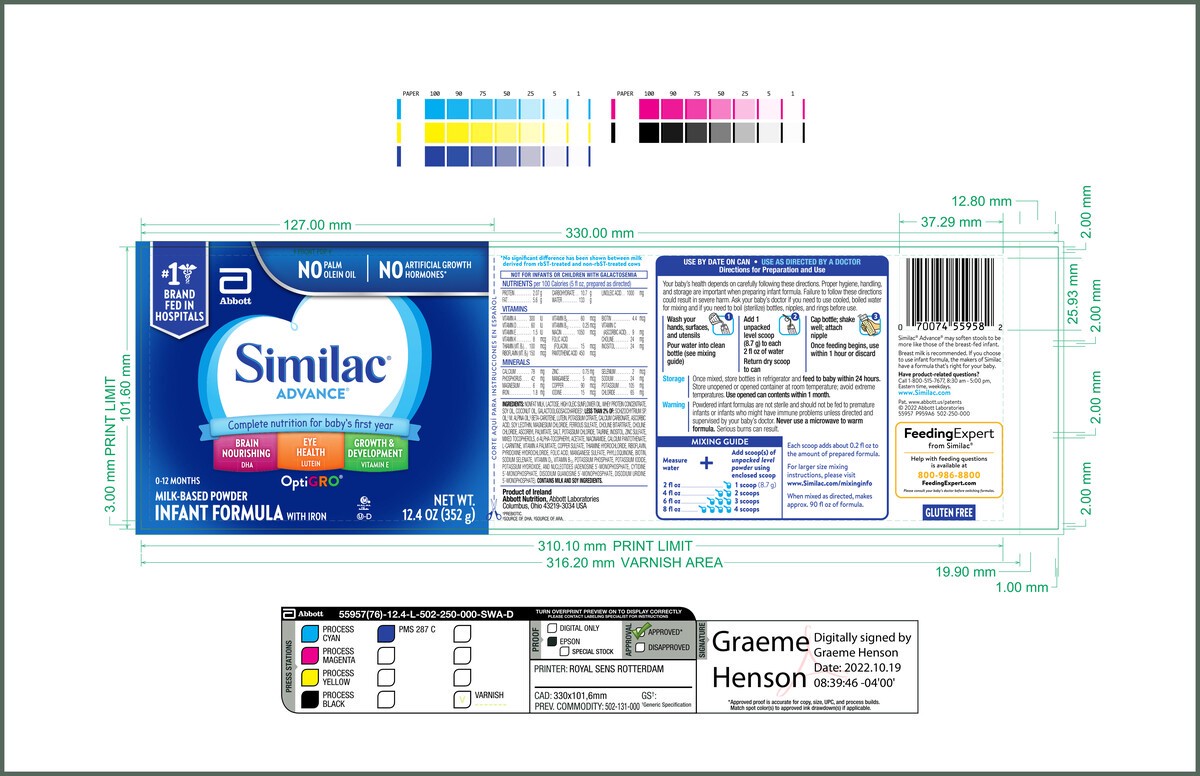 slide 6 of 10, Similac Advance Infant Formula with Iron Powder 1-12.4 oz Can, 12.4 oz