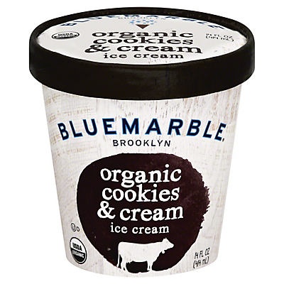 slide 1 of 1, Blue Marble Organic Cookies and Cream Ice Cream, 14 oz