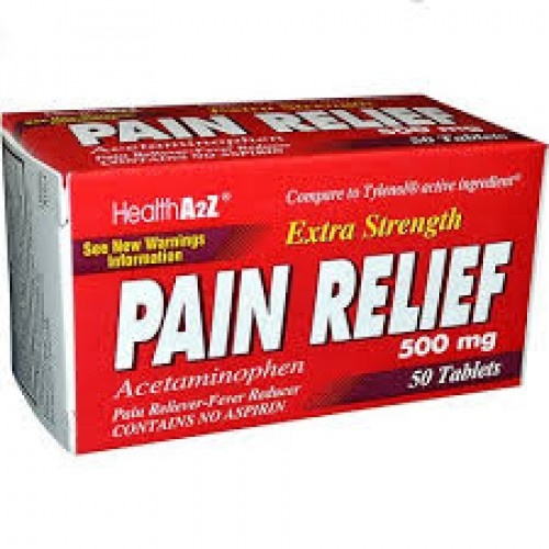 slide 1 of 1, Health A2Z Extra Strength Pain Relief Tablets 500 Mg, 50 ct