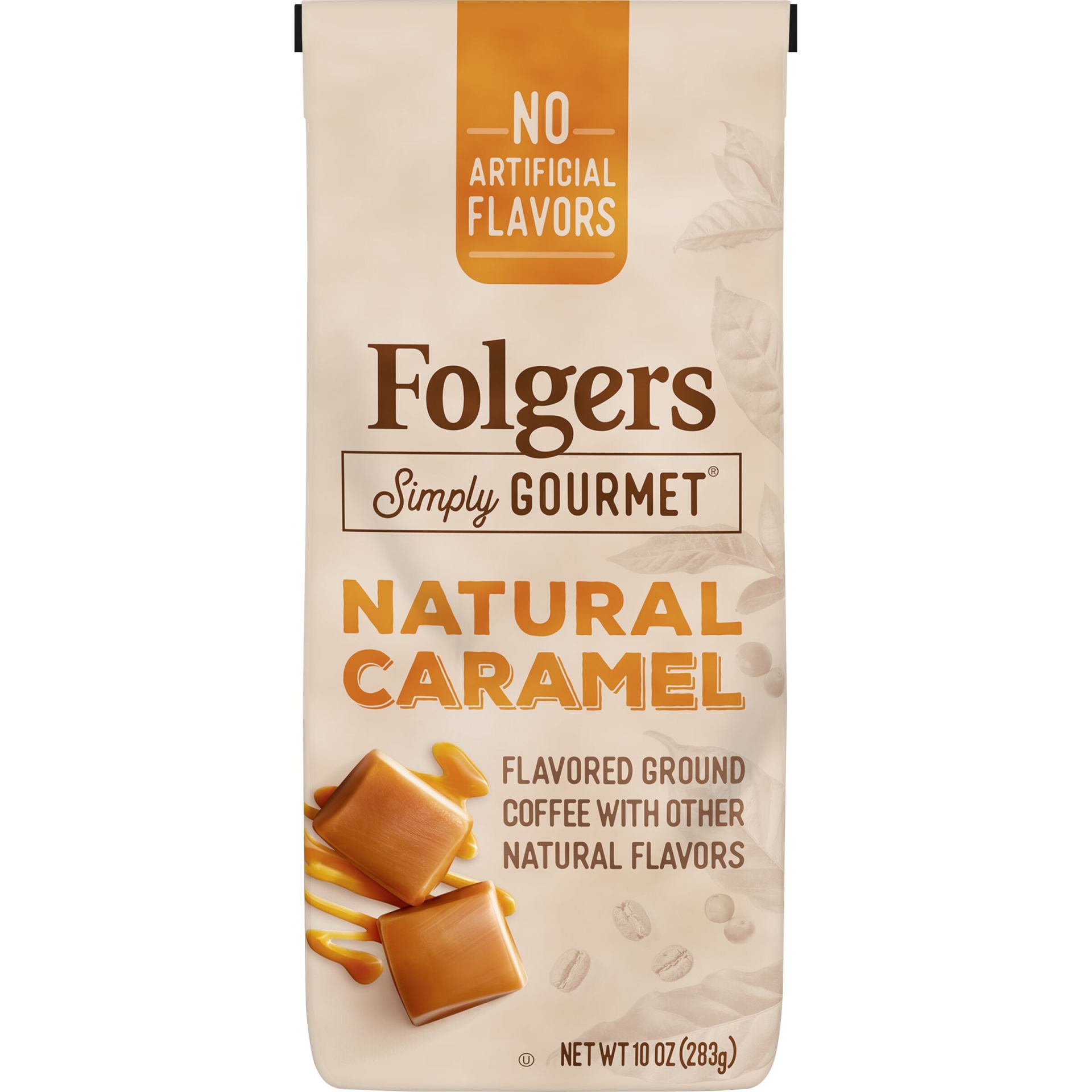 slide 1 of 4, Folgers Simply Gourmet Whole Bean Coffee - Caramel Roast, 11 oz