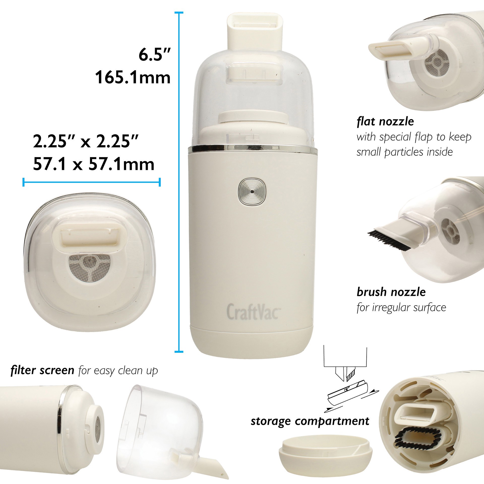 slide 3 of 6, The Beadsmith Basic Elements Craftvac Rechargeable Mini Vacuum, 6.5 in