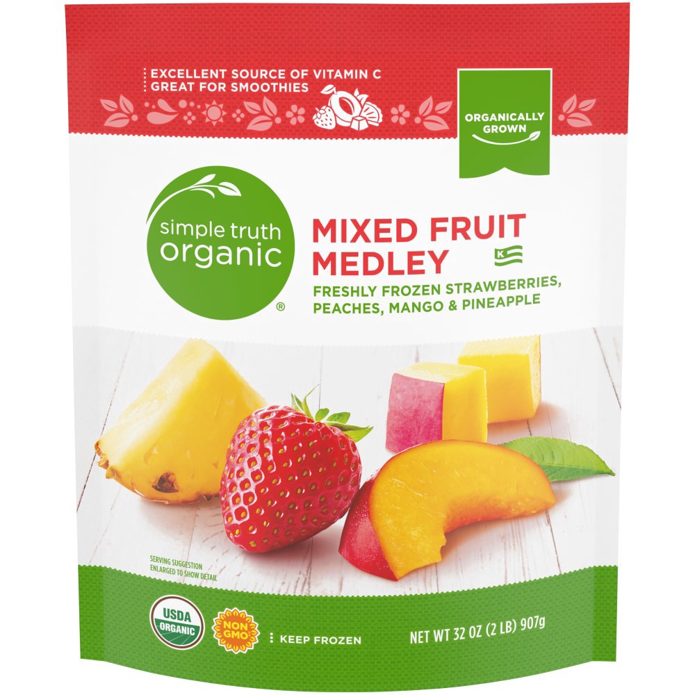 slide 3 of 3, Simple Truth Organic Mixed Fruit Medley Smoothie Mix, 32 oz