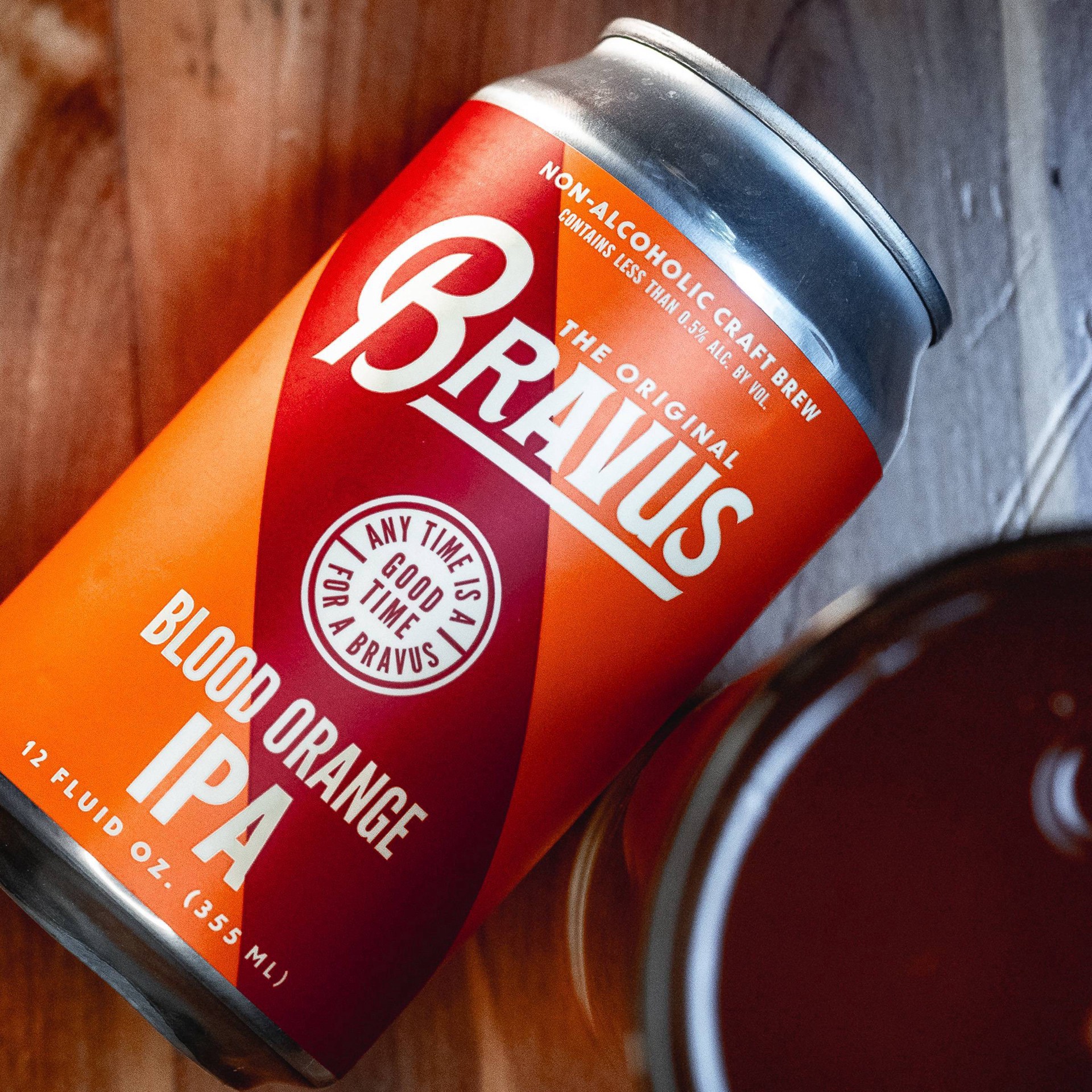 slide 2 of 4, Bravus Brewing Co. Non-Alcoholic Blood Orange IPA Craft Brew 6 -12 oz Cans, 6 ct