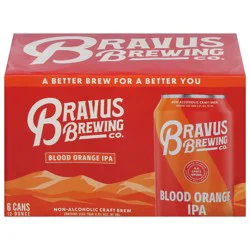 Bravus Brewing Co. Non-Alcoholic Blood Orange IPA Craft Brew 6 -12 oz Cans
