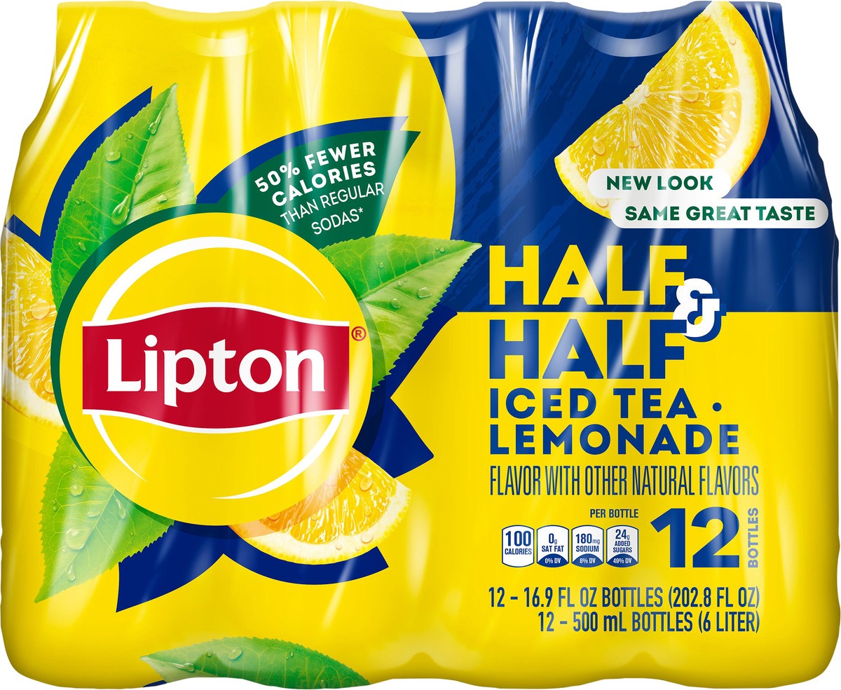 slide 4 of 5, Lipton Half & Half Iced Tea Lemonade 16.9 Fl Oz 12 Count, 202.8 oz