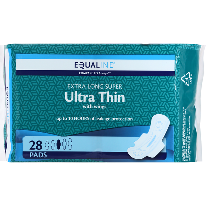 Equaline Ultra Thin Extra Long Unscented Pad 28 ct Shipt