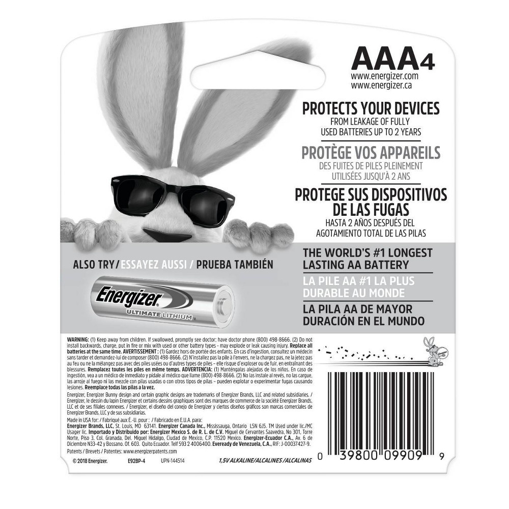 slide 2 of 4, Energizer Max AAA Batteries, 4 ct