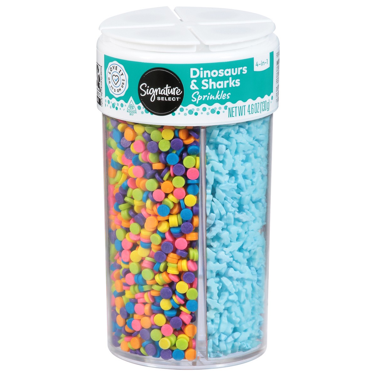 slide 4 of 4, Overjoyed 4-In-1 Dinosaurs & Sharks Sprinkles - 4.6 Oz, 4.6 oz