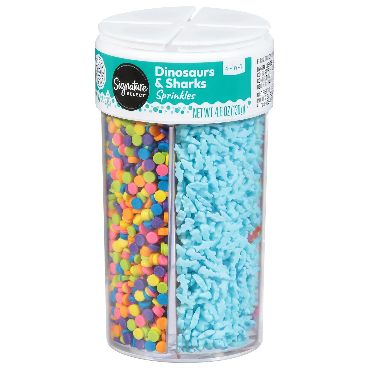 slide 3 of 4, Overjoyed 4-In-1 Dinosaurs & Sharks Sprinkles - 4.6 Oz, 4.6 oz