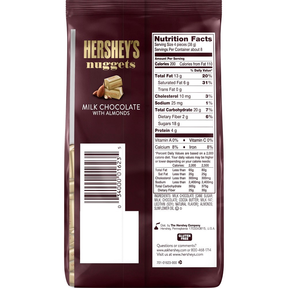 slide 5 of 7, Hershey's Nuggets Milk Chocolate With Almonds Classic Bag, 10.56 oz