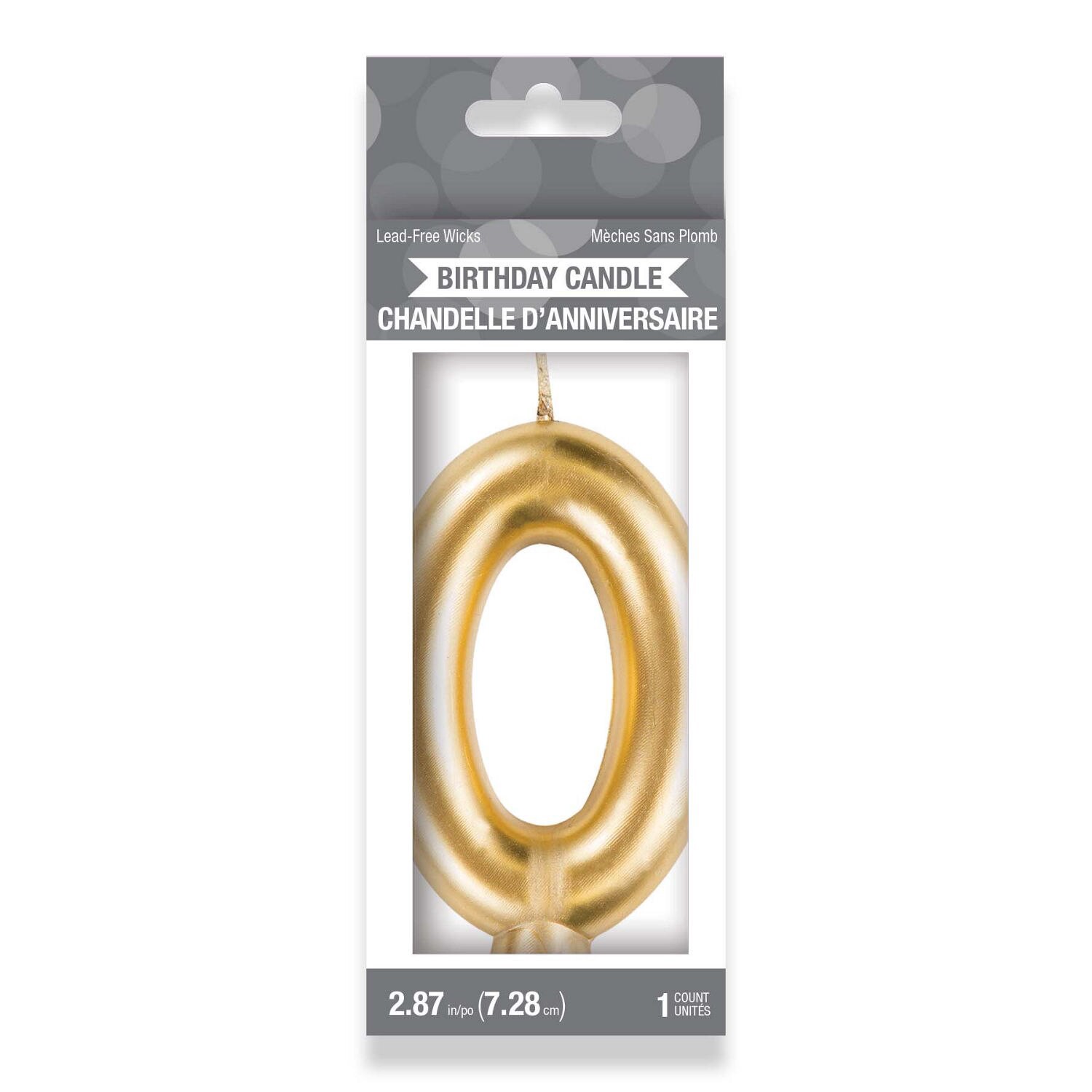 slide 1 of 1, CREATIVE CONVERTING Cndl Metallic Numeral #0 Gold, 1 ct