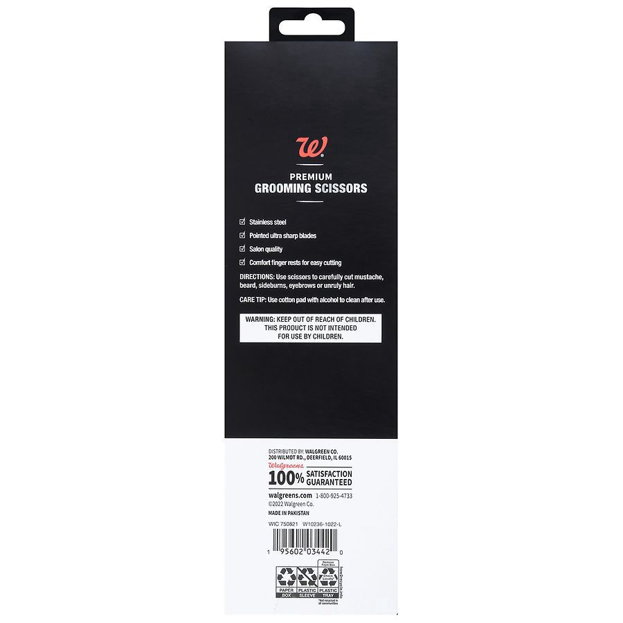 slide 2 of 2, Walgreens Grooming Scissors, 6.25 in 1 ct