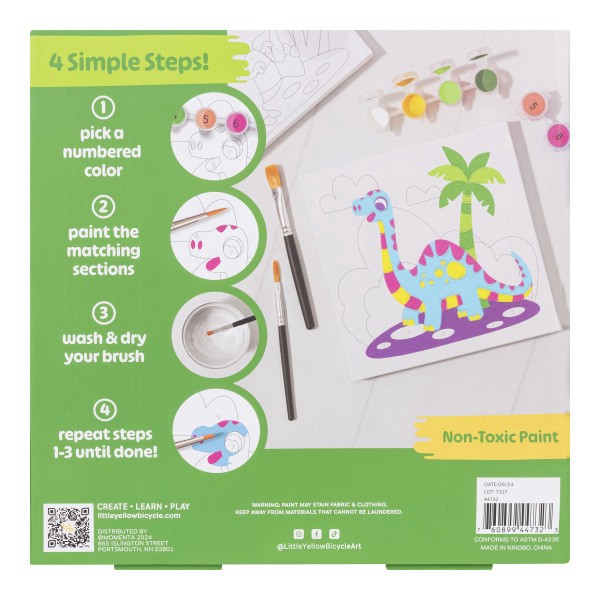 slide 6 of 8, Little Yellow Bicycle Paint-By-Number Kit, Dino, Kit Of 12 Pieces, 1 ct