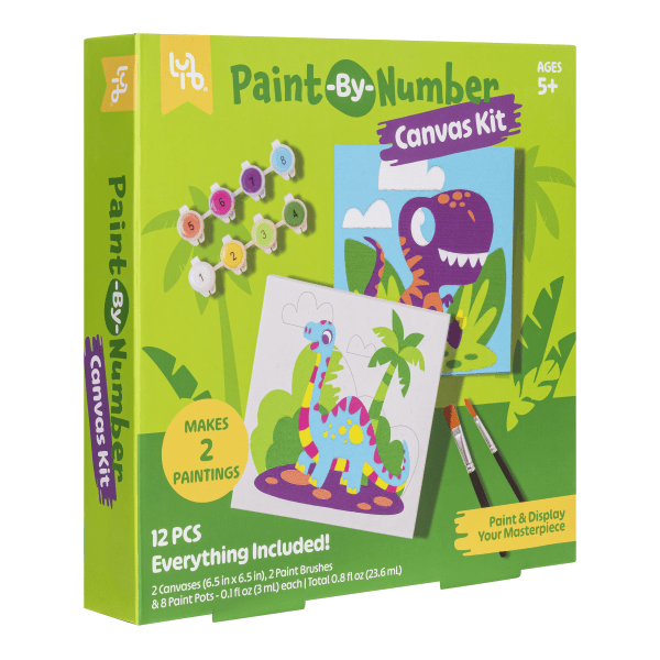 slide 2 of 8, Little Yellow Bicycle Paint-By-Number Kit, Dino, Kit Of 12 Pieces, 1 ct