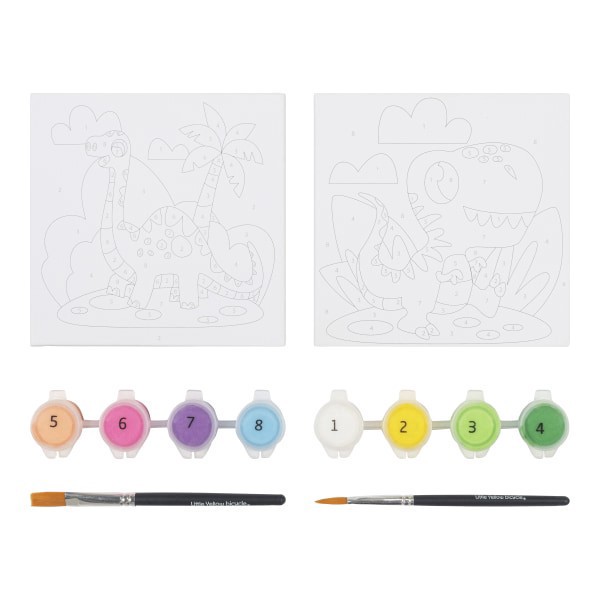 slide 8 of 8, Little Yellow Bicycle Paint-By-Number Kit, Dino, Kit Of 12 Pieces, 1 ct
