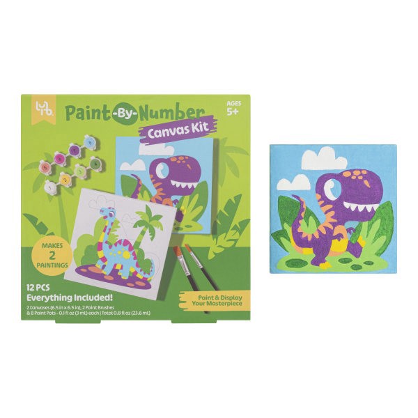 slide 4 of 8, Little Yellow Bicycle Paint-By-Number Kit, Dino, Kit Of 12 Pieces, 1 ct