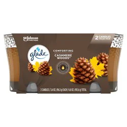 Glade Comforting Cashmere Woods Candles Value Pack 2 - 3.4 oz ea