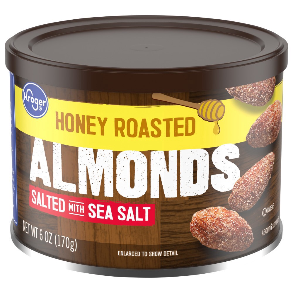 slide 1 of 4, Kroger Honey Roasted Almonds With Sea Salt, 6 oz