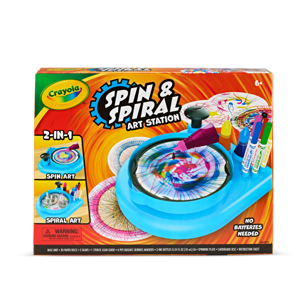 slide 3 of 5, Crayola Spin & Spiral Art Station, Spin Art Machine, Arts & Crafts For Kids, 1 ct