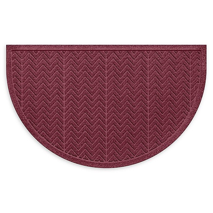 slide 1 of 2, Weather Guard Chevrons 24 x 39'' Half Oval Door Mat - Bordeaux'', 1 ct