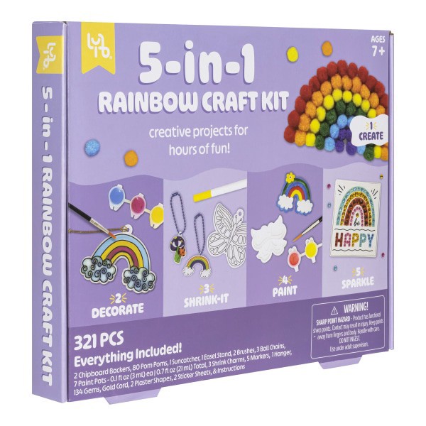 slide 4 of 5, Little Yellow Bicycle 5-In-1 Rainbow Craft Kit, 1 ct