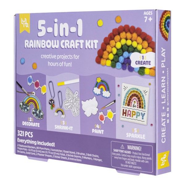 slide 5 of 5, Little Yellow Bicycle 5-In-1 Rainbow Craft Kit, 1 ct