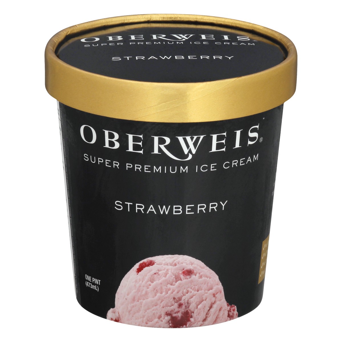 slide 1 of 1, Oberweis Strawberry Ice Cream, 16 fl oz