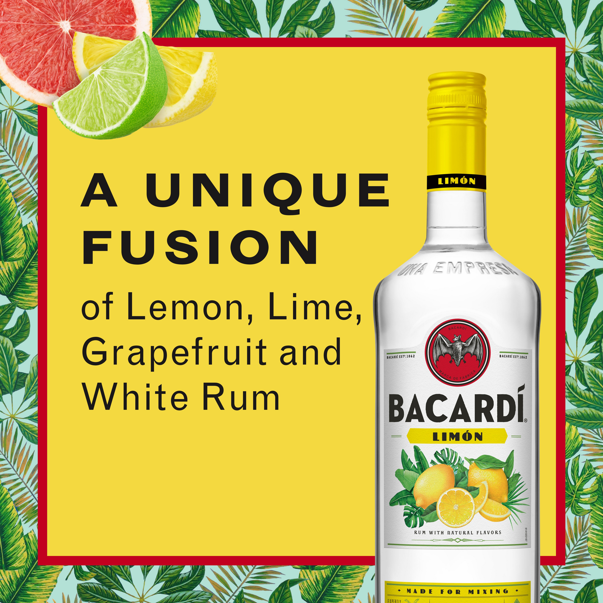 slide 5 of 5, Bacardí Bacardi Limon Rum, Gluten Free 35% 100Cl/1L, 1 liter