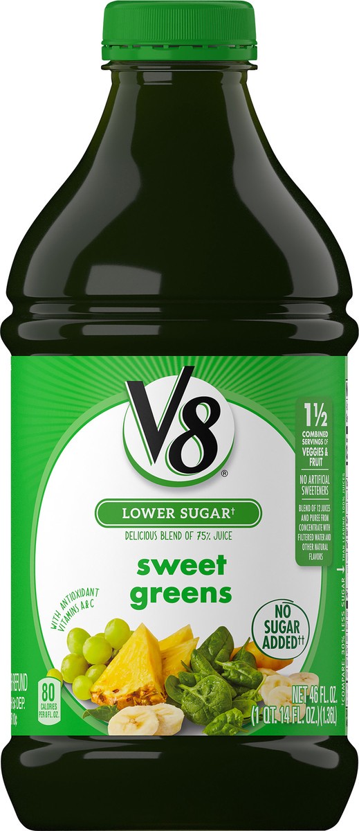 slide 1 of 5, V8 Lower Sugar Sweet Greens Juice 46 fl oz Bottle, 46 fl oz