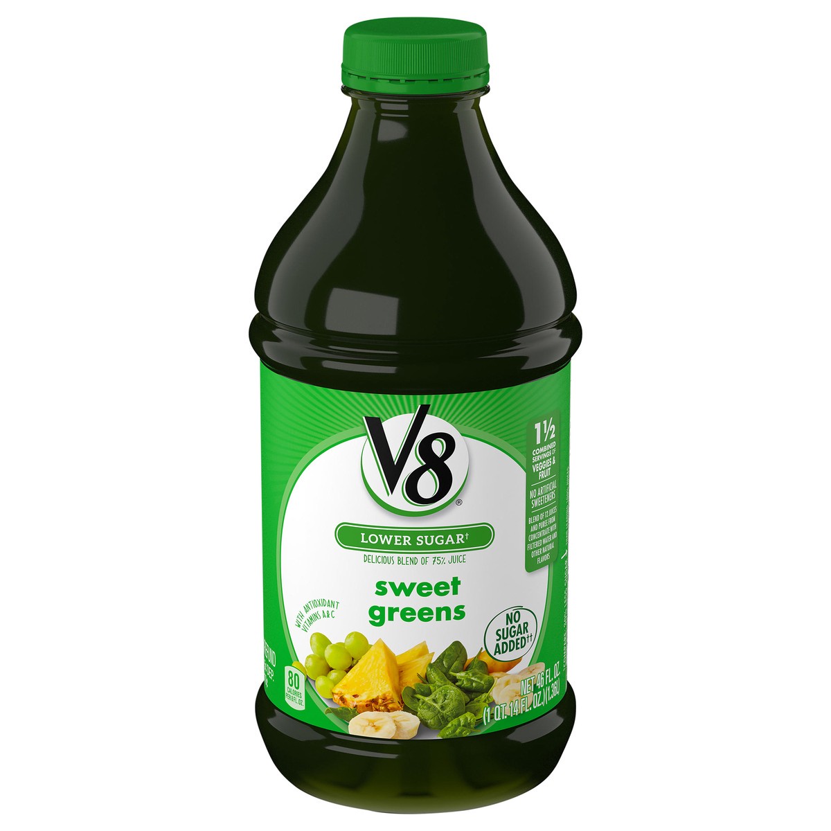 slide 1 of 5, V8 Lower Sugar Sweet Greens Juice 46 fl oz Bottle, 46 fl oz