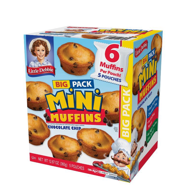 slide 2 of 4, Little Debbie Snack Cakes, Little Debbie Big Pack Mini Muffins (Chocolate Chip), 5 ct