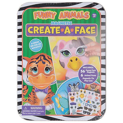 slide 1 of 1, Bendon Animal Funny Faces Magnetic Tin - Each, 1 ct