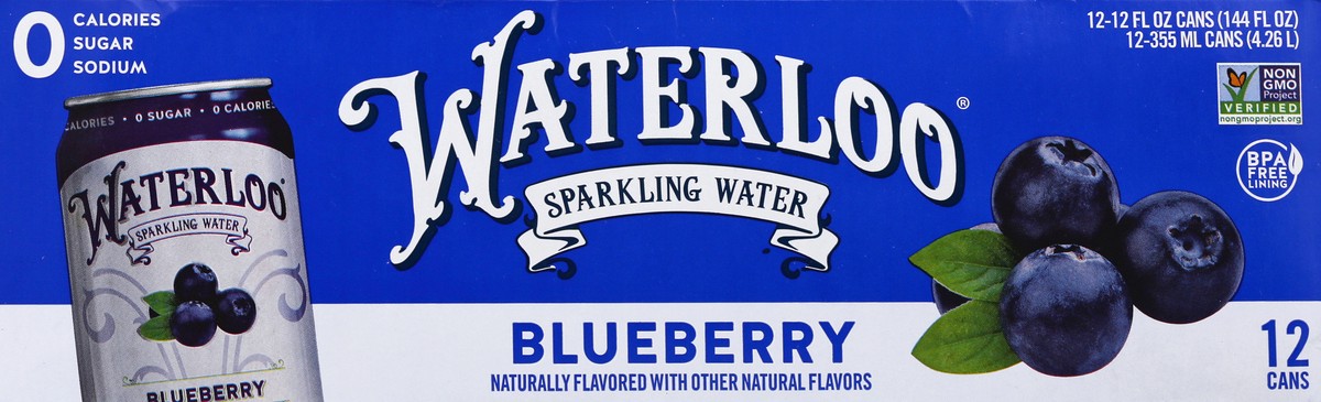 slide 5 of 13, Waterloo Sparkling Water, Blueberry, 12 ct