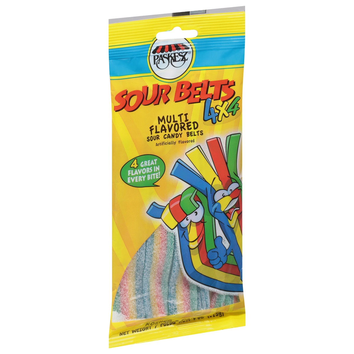 slide 2 of 9, Paskesz Sour Belts - 4.1 Oz, 4.1 oz