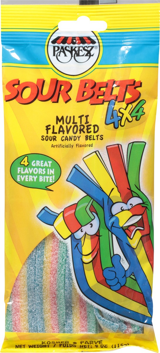 slide 6 of 9, Paskesz Sour Belts - 4.1 Oz, 4.1 oz