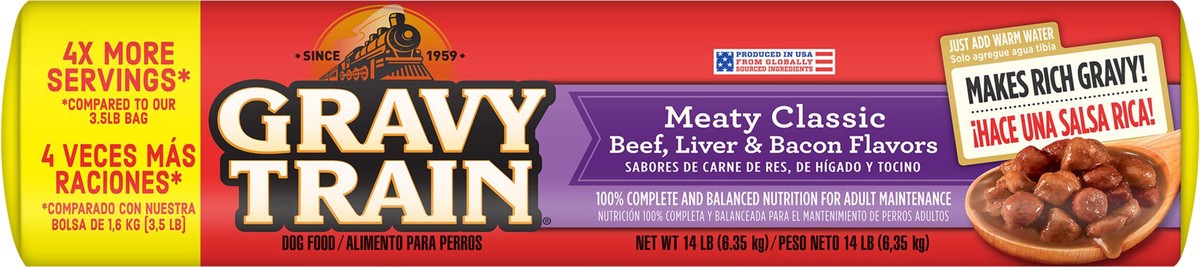 slide 2 of 8, Gravy Train Dog Food Beefy Classic, 14 lb