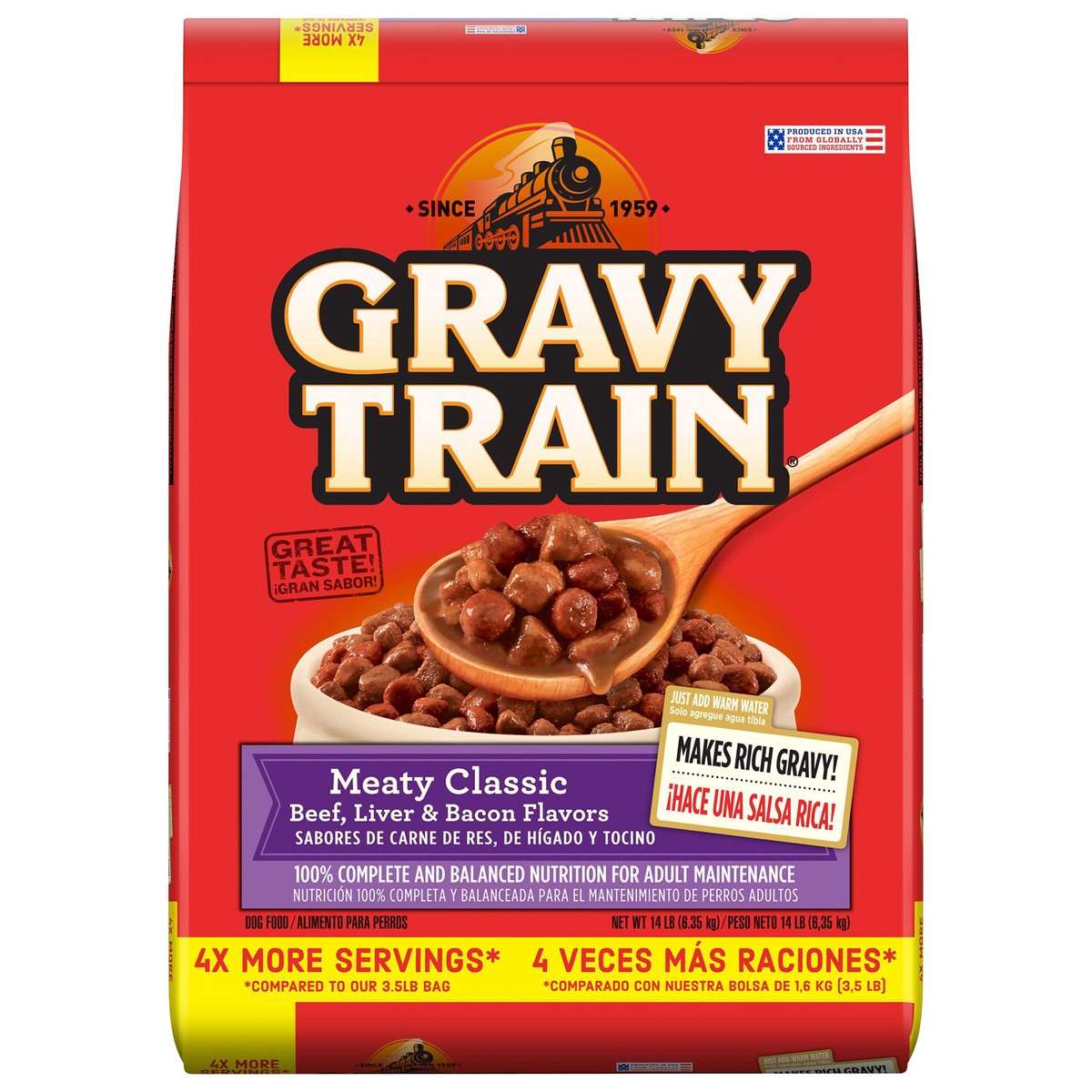 slide 1 of 8, Gravy Train Dog Food Beefy Classic, 14 lb