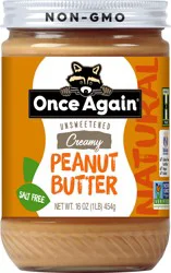 Once Again Natural Creamy Unsweetened Peanut Butter - 16 oz