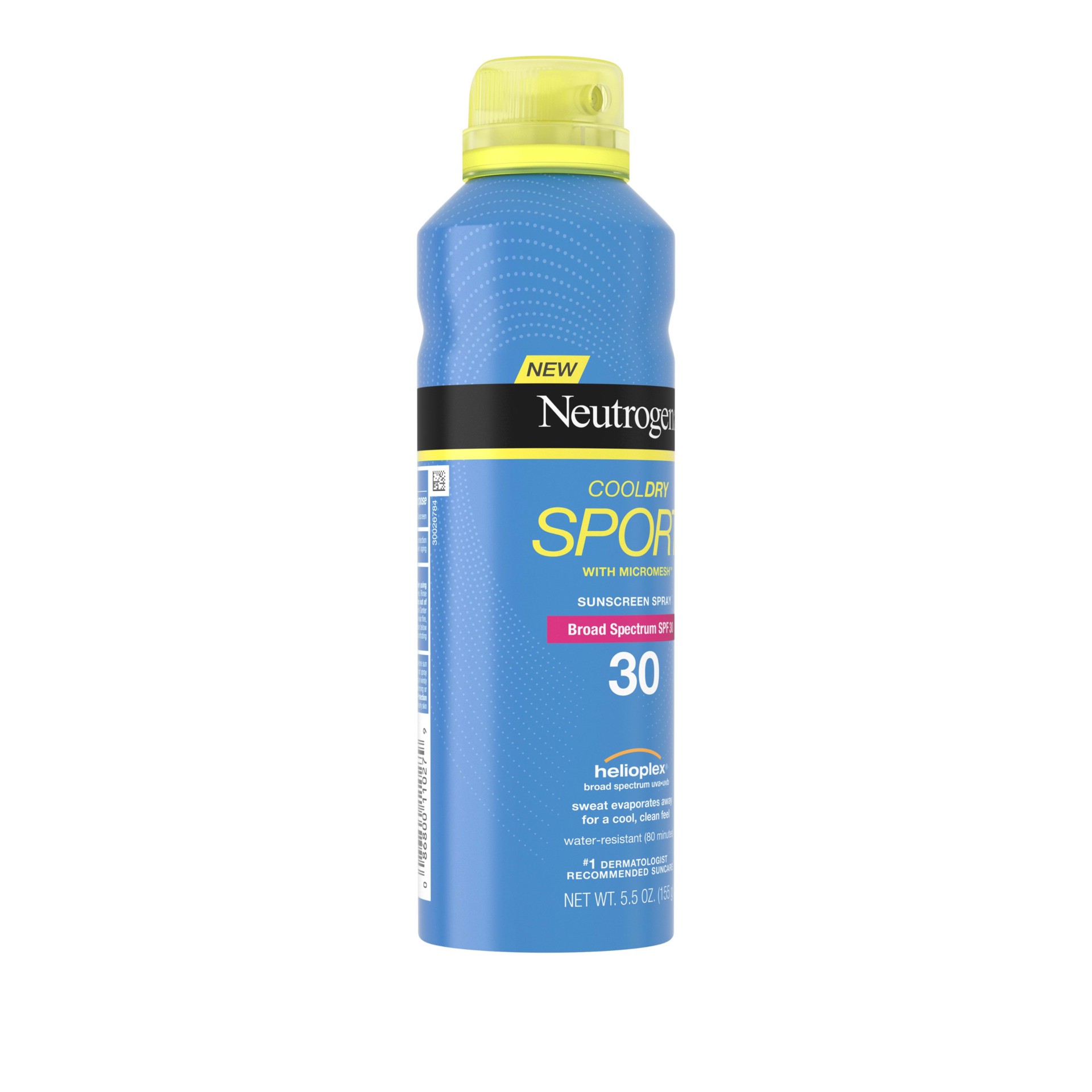 slide 4 of 5, NEUTROGENA COOLDRY SPORT Spray Broad Spectrum SPF 30, 5.5 Oz, 5.5 oz