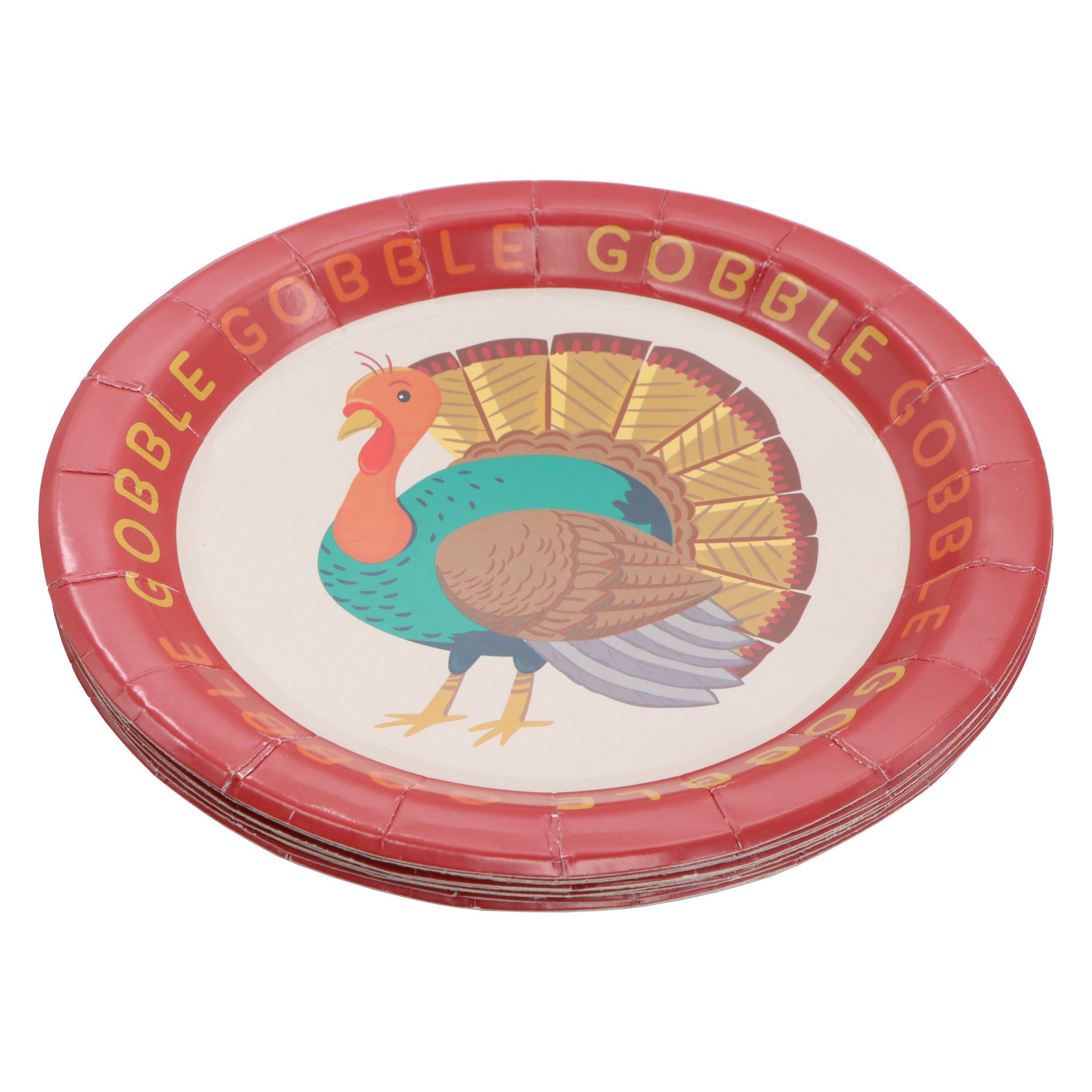 slide 2 of 2, 7" Thanksgiving Turkey Paper Plates, 12ct. By Celebrate It, 12 ct