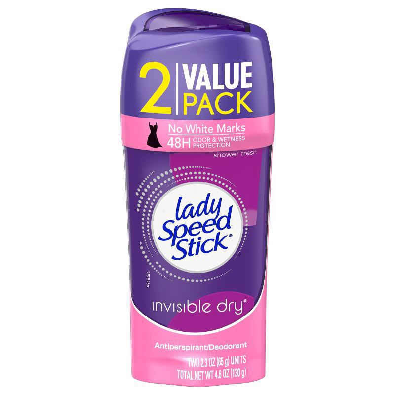 slide 1 of 3, Lady Speed Stick Lady Speed Power Shower Fresh Stick Antiperspirant Deodorant, 2 ct